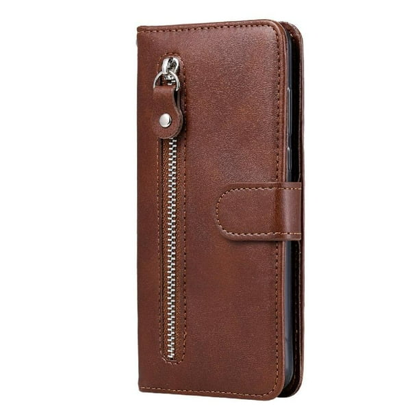 Funda con Cremallera para iPhone 14, Carcasa Cartera de Cuero PU con Soporte y Tarjetero