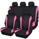 thumbnail image 1 of Juego Completo De Fundas Para Asientos De Coche Poliéster Negro Y Rosa, 1 of 9