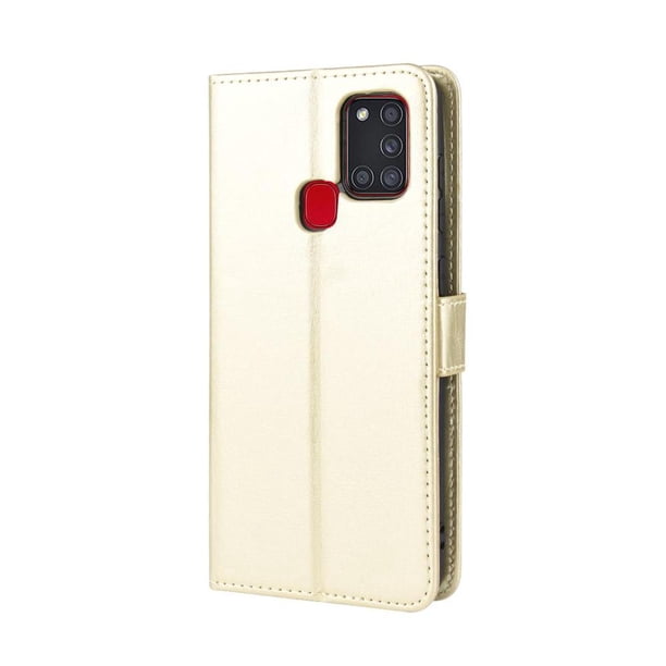 Funda tipo libro para Samsung Galaxy A21S, cartera todo‑en‑uno, funda multifuncional con tarjetero y correa de muñeca desmontable