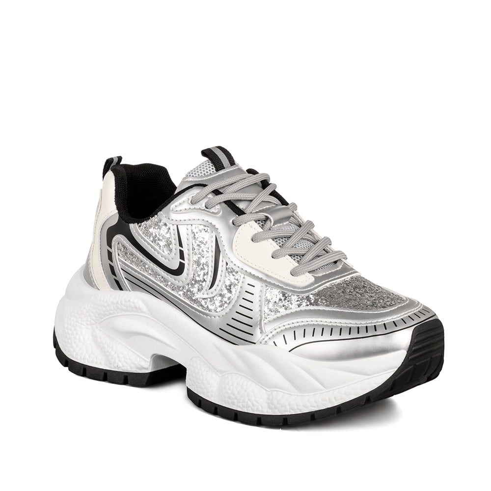 Zapatilla Deportiva Mujer Plateado Glitter Weide Tfa208 Mujer