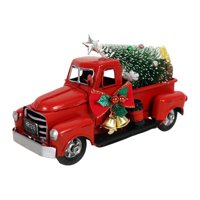 Magideal - Modelo De Camioneta Pickup Con Decoración De Camión Rojo Navideño, Adornos Decorativos De Estilo Rústico Vintage Para Decoración De Mesa De Año Nuevo