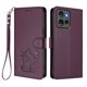thumbnail image 1 of Funda Billetera con Relieve de Gato para Motorola Edge 50 5G, Morado Oscuro, 1 of 6