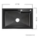 thumbnail image 2 of Lavaplatos Simple Empotrado 61x43 cm Paolino Black, 2 of 2