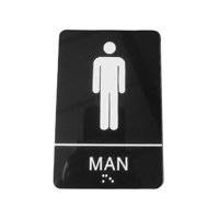 Bothyi - Letrero De Baño Con Acrílico Braille Para Restaurante, Puerta Pública O Pared, Oficina, Hombres