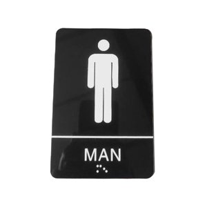 Bothyi - Letrero De Baño Con Acrílico Braille Para Restaurante, Puerta Pública O Pared, Oficina, Hombres