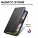 thumbnail image 3 of Funda tipo cartera para iPhone 15 Plus de piel con cierre magnético, ranuras para tarjetas y correa para la muñeca Negro, 3 of 6