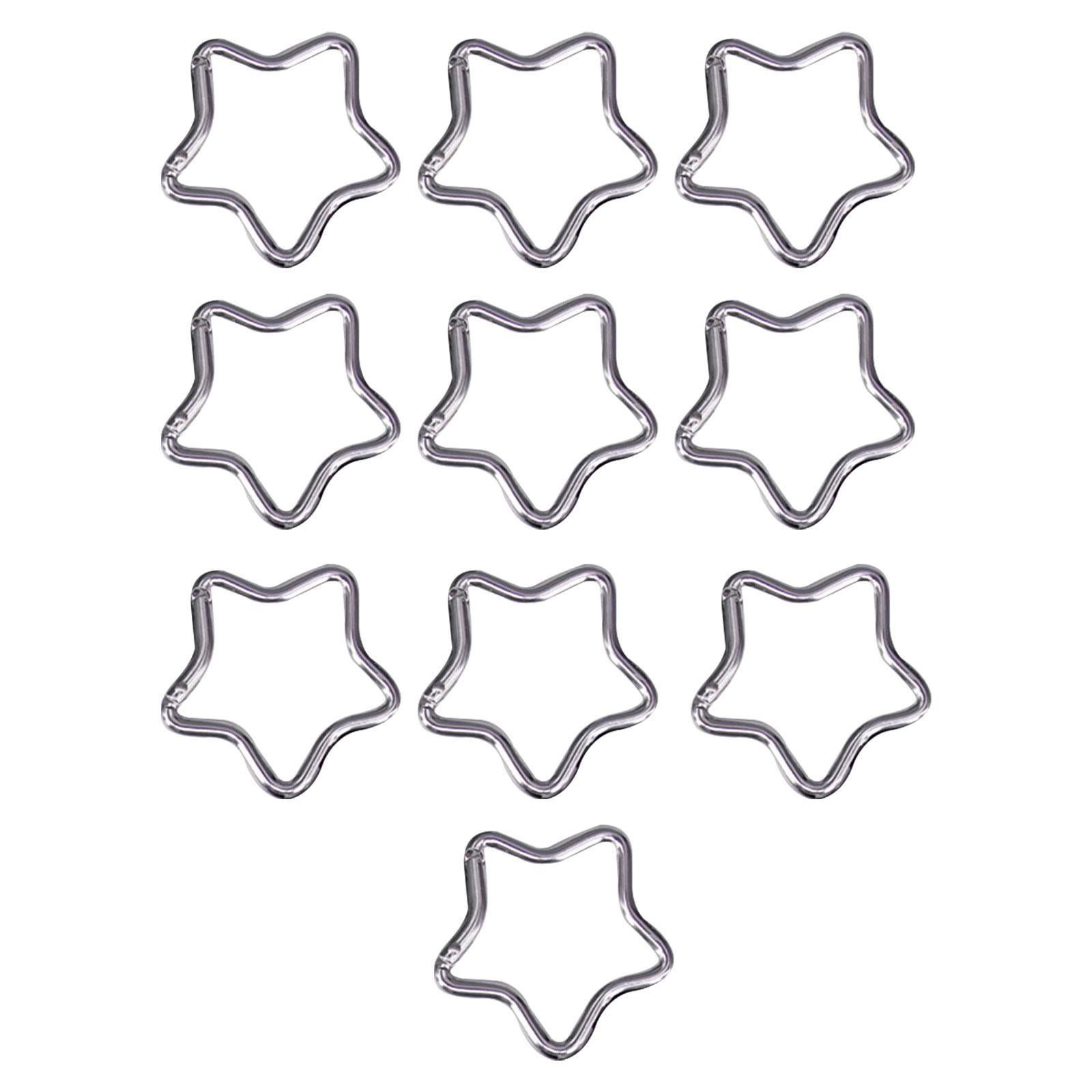 Magideal - 10 Mosquetones En Forma De Estrella De , Gancho De Llavero Resistente, Mosquetón Pequeño, Clips Para Llavero, Para Pesca En Casa, Camping, , Plata