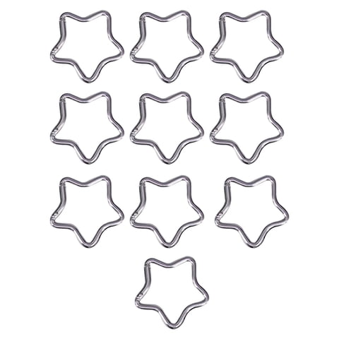 Magideal - 10 Mosquetones En Forma De Estrella De , Gancho De Llavero Resistente, Mosquetón Pequeño, Clips Para Llavero, Para Pesca En Casa, Camping, , Plata