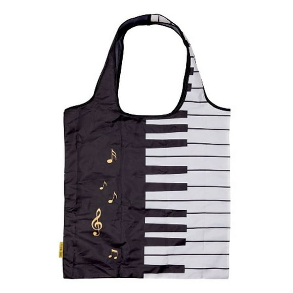 Shopper plegable partitura teclado para los amantes de la música 41 x 40 cm desplegado