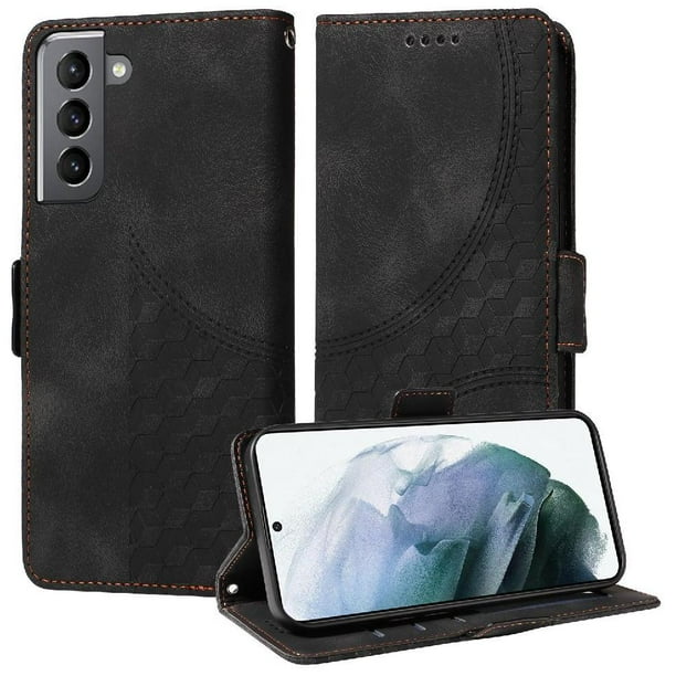 Carcasa FOXDOCK Samsung Galaxy S21 de cuero PU, diseño acolchado clásico, protección contra caídas y rayones