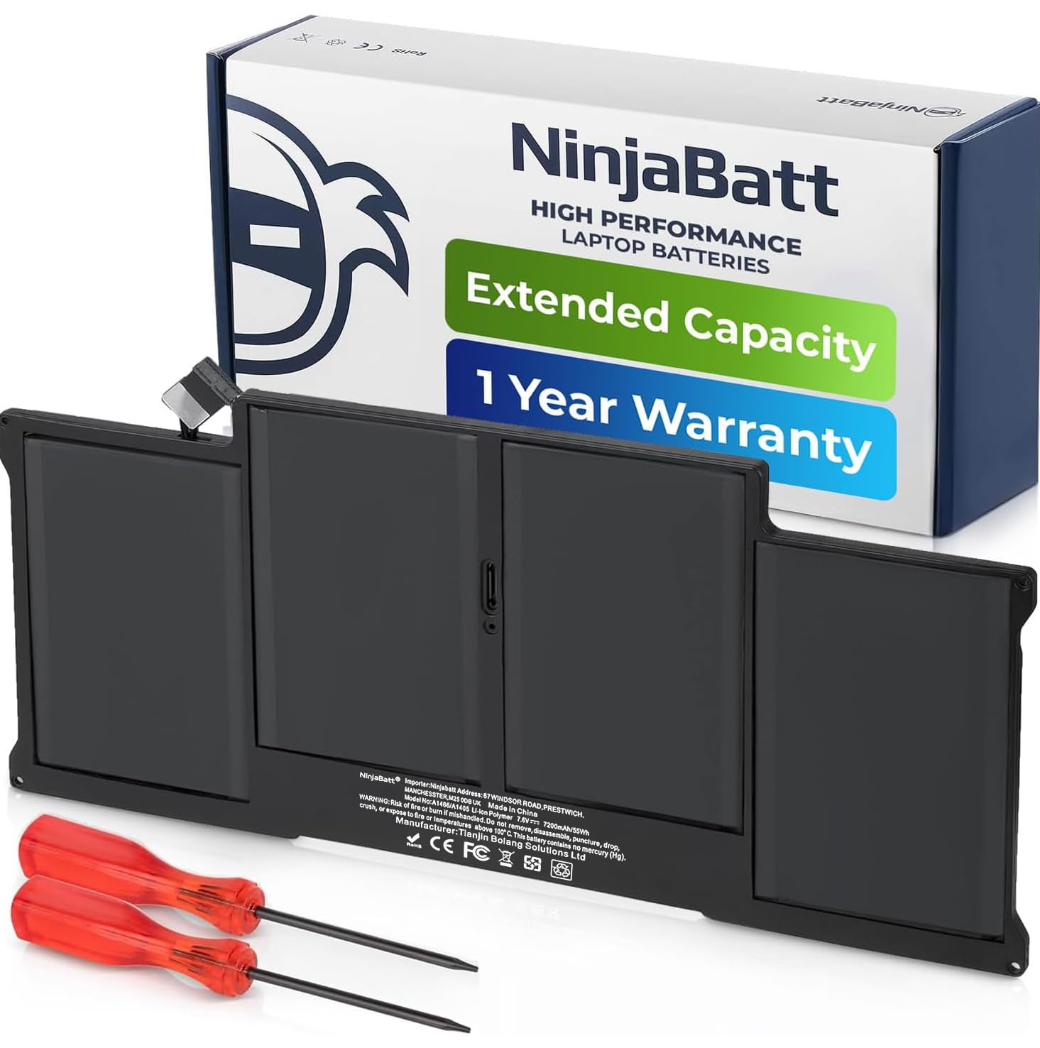 Ninjabatt - Batería A1466 Para Apple Macbook Air 13