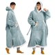 thumbnail image 1 of Manta portátil con capucha Bedsure para mujer, larga, sherpa, verde claro, 1 of 7