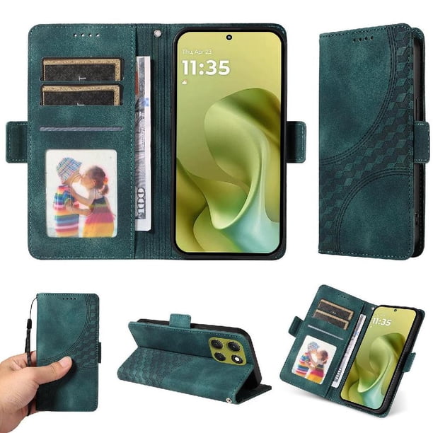 Carcasa FOXDOCK Motorola Moto G86 de cuero PU, diseño acolchado clásico, protección contra caídas y rayones