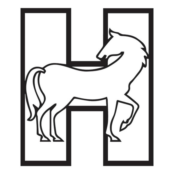 Decomural H Horse Alphabet Childrens Nursery WS-34458