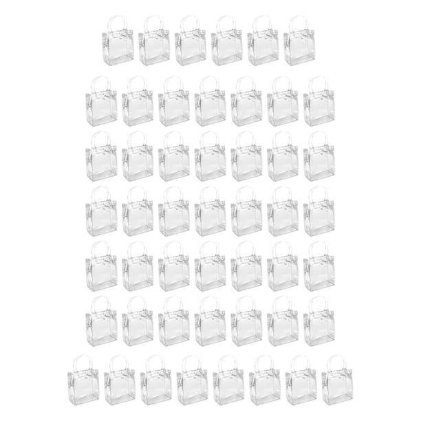 50 Bolsas de Regalo de PVC Transparente, Bolsas para Golosinas, Manualidades, Decoración Reutilizable, Bolsas de Mano para Fiestas de Cumpleaños Y Bod Altura 15cm