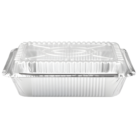 Genérica - Bandeja De Aluminio C-50 Envase Con Tapa Transparente Pack 10 Unds
