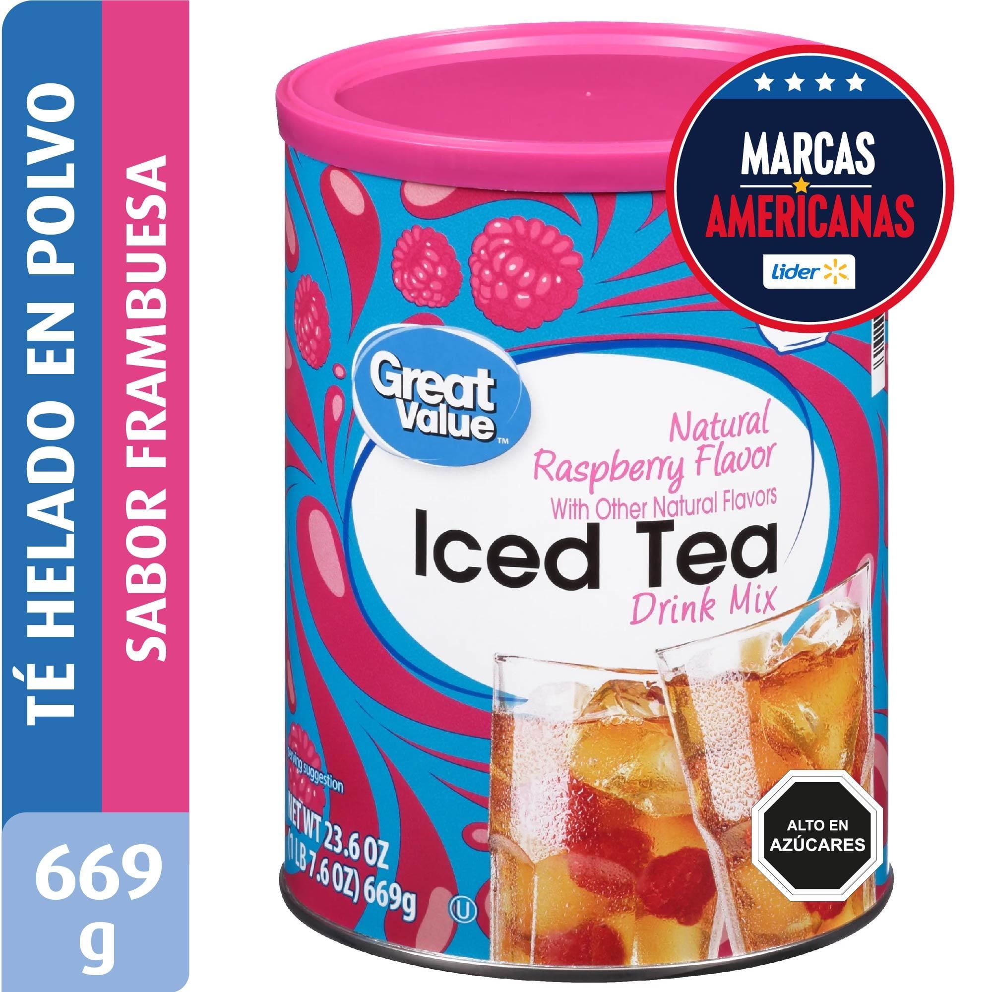 Té Helado En Polvo Sabor Frambuesa Tarro 669 g Great Value