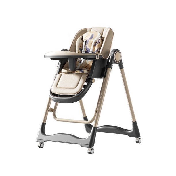 Silla Para Comer Y Mecedora 2 En 1 Multifuncional Plegable Y Bandeja Extraible Caqui