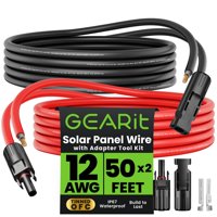 Kit De Cable De Extensión Solar Gearit 12 Awg 15 M Impermeable