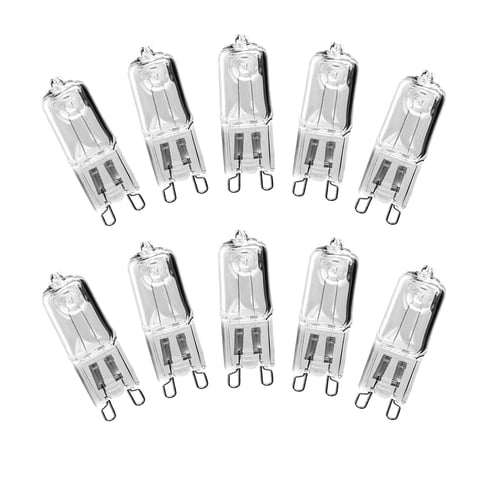 Magideal - 10 Uds. Lámparas Halógenas De 33W Bombillas G9, Duraderas, Ahorradoras De Energía, Blanco Cálido, Bombillas De Horno Para Lámpara De Araña De Luces De