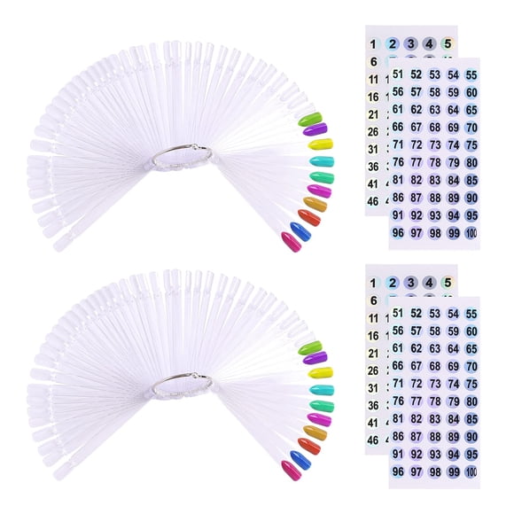 Palitos de muestra para uñas UPZIGS 100 piezas con etiquetas numeradas