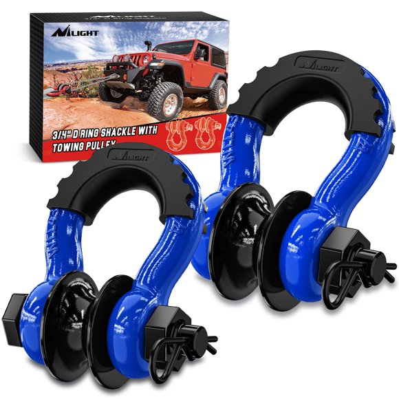 Nilight polea con grillete en D de 3/4" - paquete de 2, carga de 9500 lb