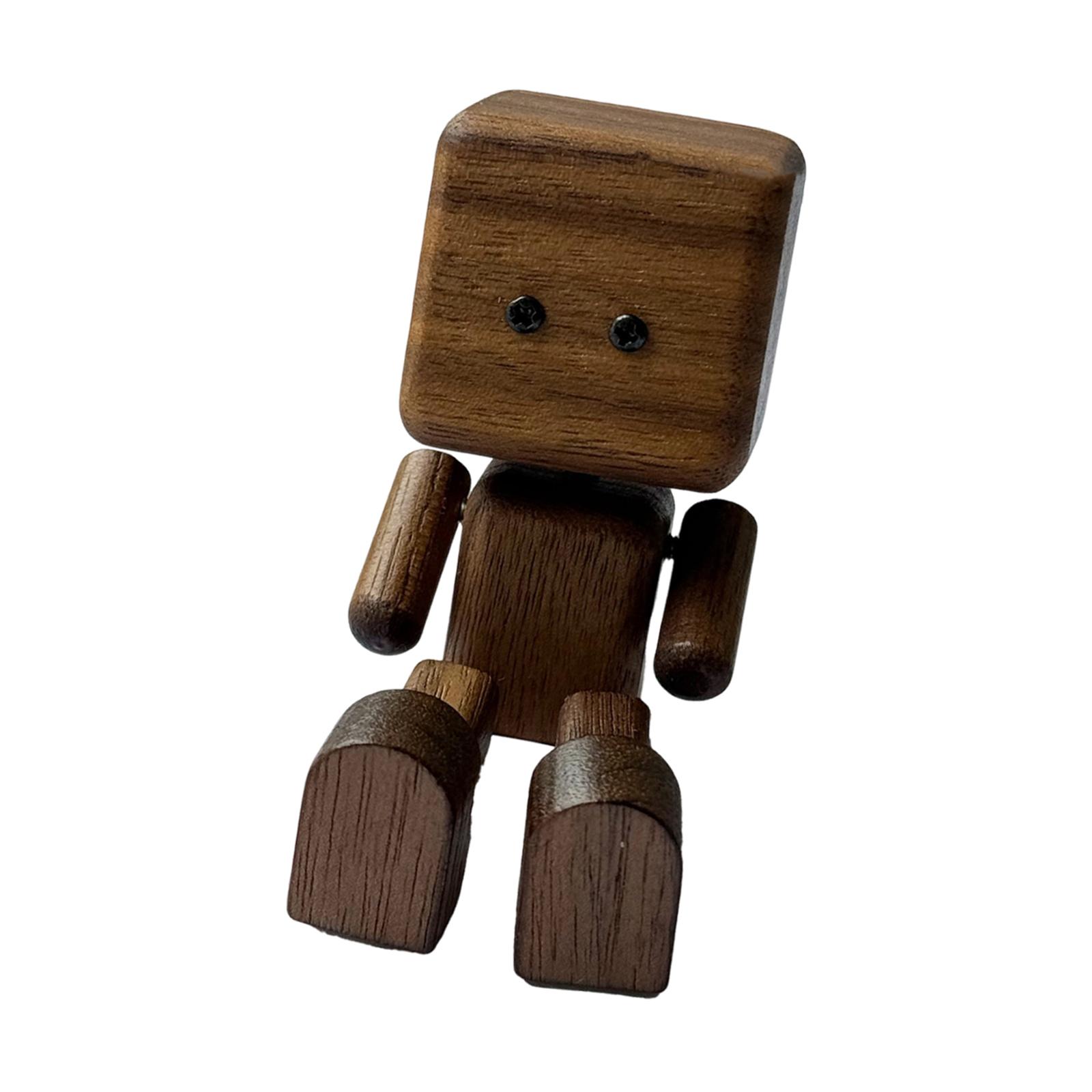 Magideal - Muñeco De Madera Decoración Para Automóvil Figura Con Movimiento Adorno Para Estantería Estatua Interior Con Acabados Finos Adecuado Para Regalos Y C Nuez Sin Tapa