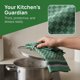 thumbnail image 4 of REGALWOVEN Paños de Cocina de Tejido de Panal 6Pcs Toallas de Cocina de Algodón Verde 15"x25", 4 of 6