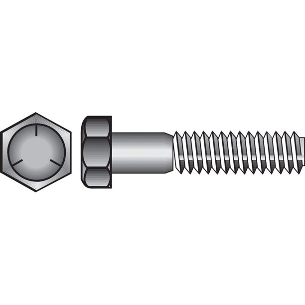 Tornillo HILLMAN de cabeza hexagonal, acero zincado tratado térmicamente, paquete de 25