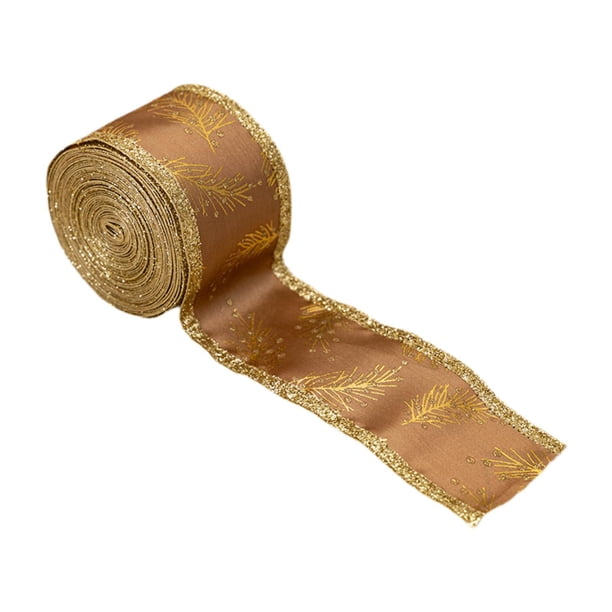 Cinta Navideña DIY Para Envolver Regalos, Ramos, Guirnaldas, Proyectos De Manualidades, Color Dorado