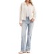 thumbnail image 2 of Chaqueta de lino INSPIRE CHIC para mujer, casual, de manga larga, con botones, solapa, chaquetas utilitarias con bolsillos XL Beige, 2 of 6