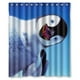 thumbnail image 1 of Pingüino asomó la cabeza para saludar Cortina de ducha Juego de cortina de baño con ganchos Tamaño 60x72 pulgadas, 1 of 3
