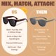 thumbnail image 3 of Gafas de sol BABY SUNNIES rectangulares de bambú negras 3-8 años, 3 of 7