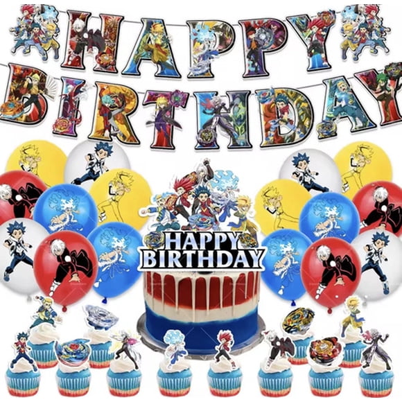 Kit Cumpleaños Beyblade Metal Fusion Decoracion Fiesta Fans