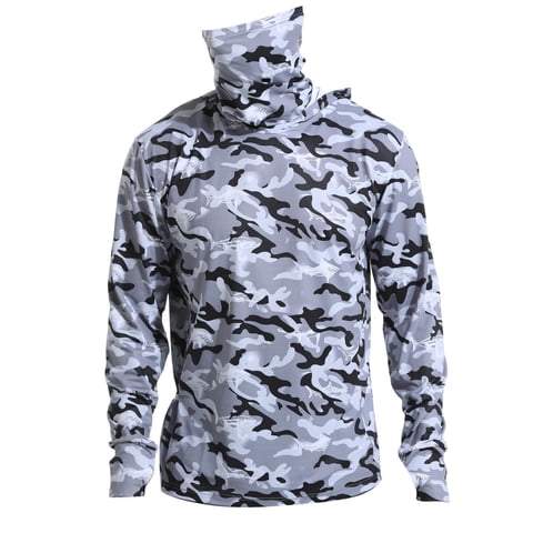 Ioensy - Camisa Con Capucha Y Protección Solar Para Hombre, Cubierta Facial Para Pesca, Para Golf, Ciclismo, Pesca, L