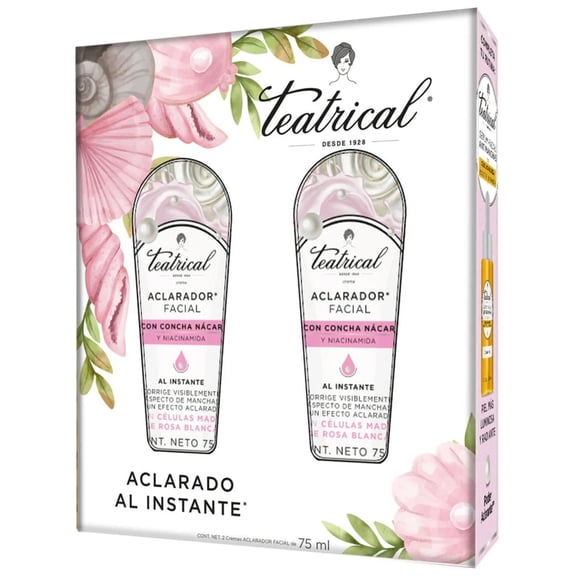 Pack Teatrical Aclarador Facial Concha Nacar 75 ML x2