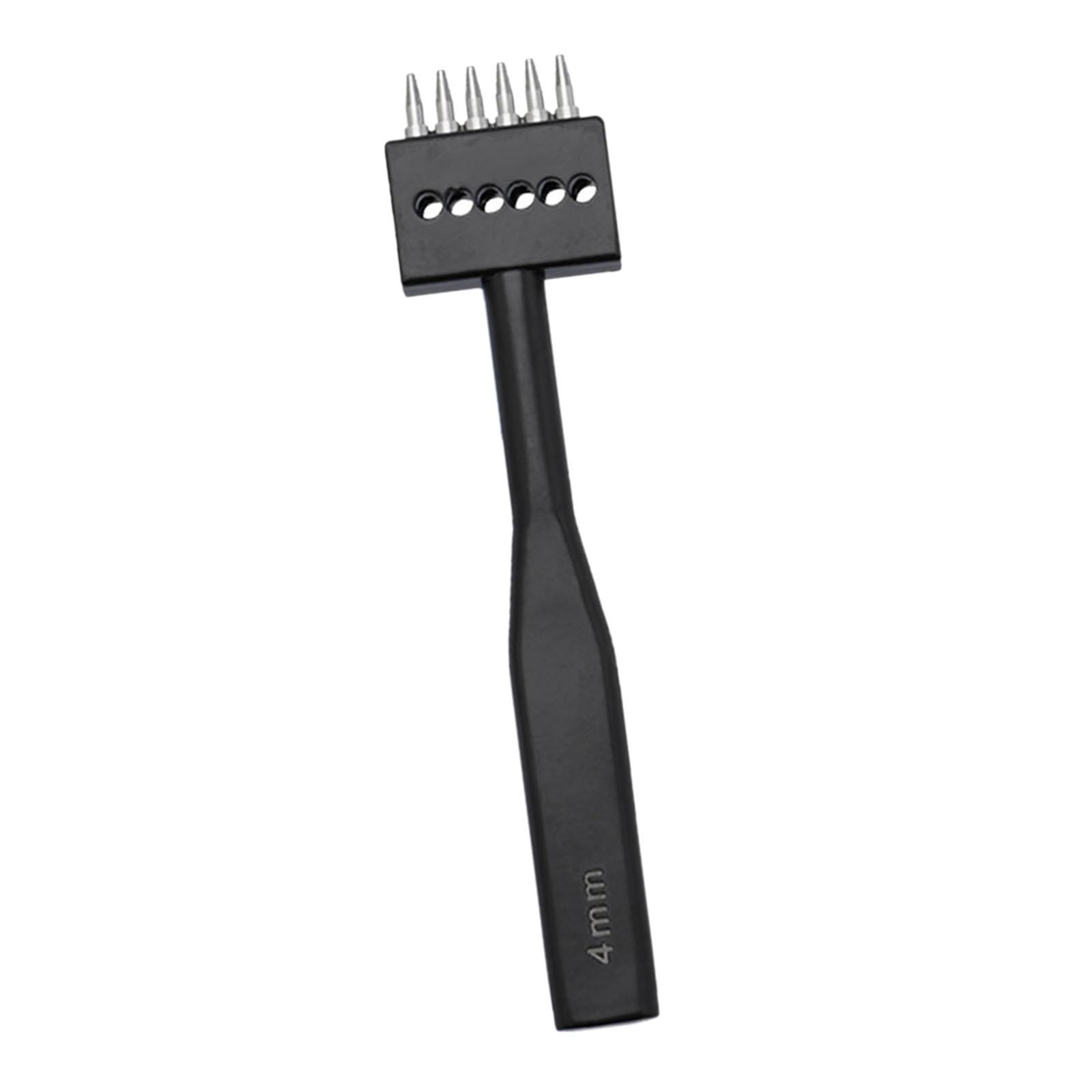 Magideal - Herramienta De Costura De Cuero De Cuero Punch Herramienta De Costura De Cuero Multipropósito Múltiple Herramienta De Puñetazo De Agujero Redondo Para 6 Diente