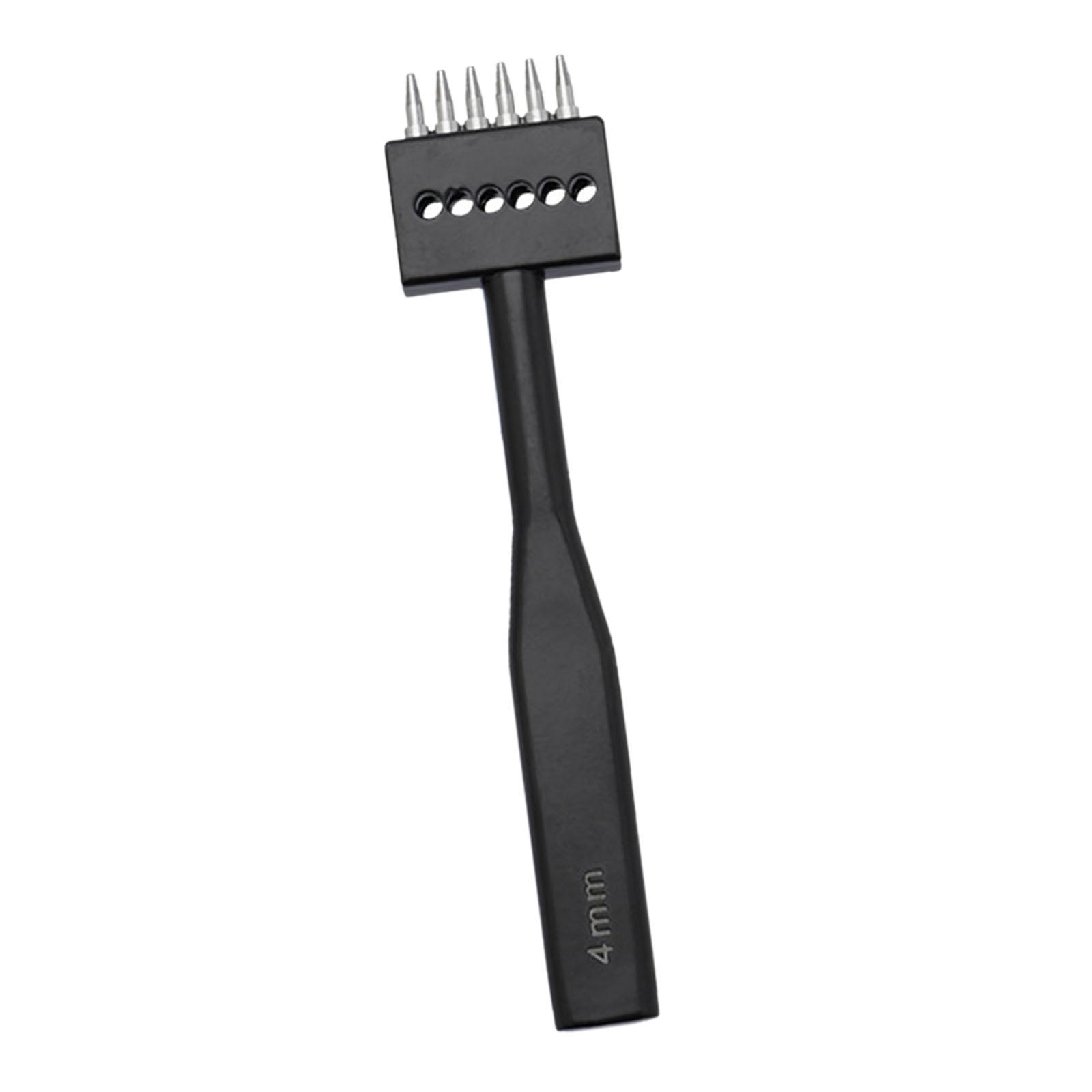 Magideal - Herramienta De Costura De Cuero De Cuero Punch Herramienta De Costura De Cuero Multipropósito Múltiple Herramienta De Puñetazo De Agujero Redondo Para 6 Diente