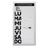 Vgo - Pizarra Plastica 30X60 Cm Work Plateado