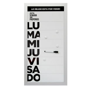 Vgo - Pizarra Plastica 30X60 Cm Work Plateado