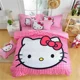 thumbnail image 1 of Hello Kitty Pink Lattice Duvet Cover Cartoon Cat Girls Kids Bedroom Decoration Gifts Bedding Set Quilt Cover with 2 Pillow Case, 1 of 5