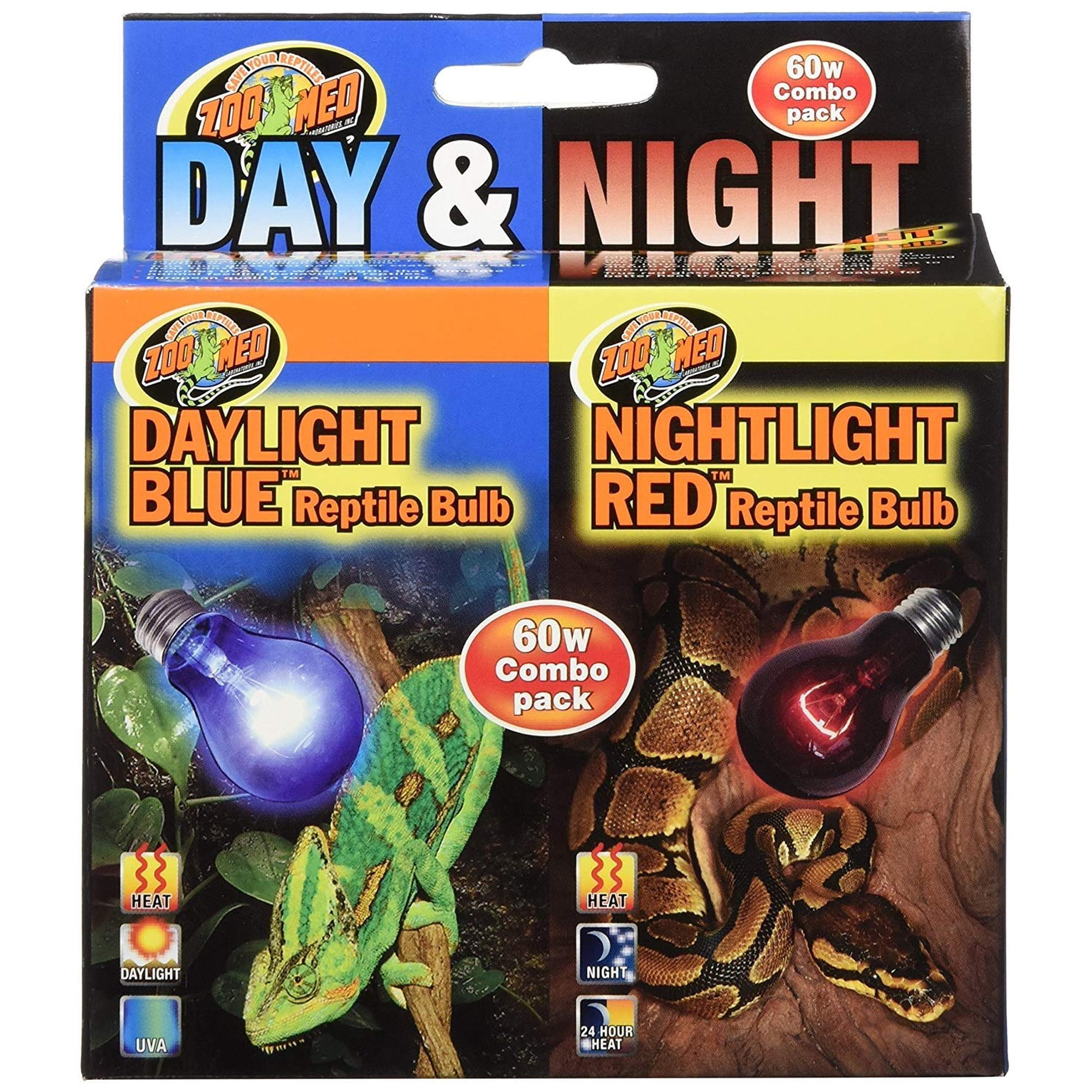 Paquete combinado de bulbos Zoo Med para reptiles diurnos y nocturnos