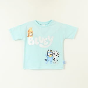 Polera Manga Corta Niña Logo Celeste Makenzie Bingo Y Bluey
