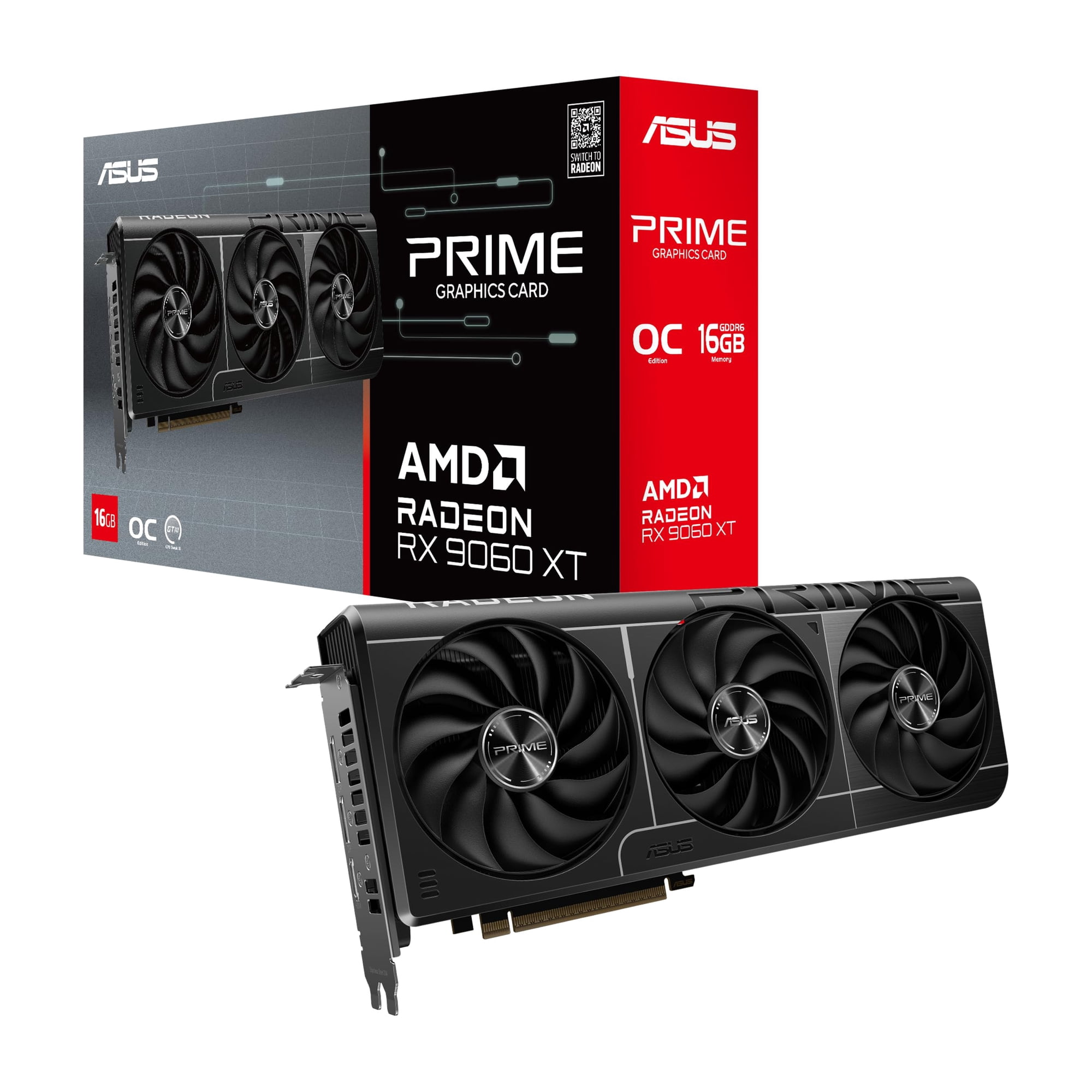 Tarjeta Gráfica Asus Prime Radeon™ Rx 9060 Xt 16 Gb Gddr6 Oc