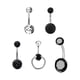 thumbnail image 1 of 5 Anillos Para Ombligo Para Mujer 1 6 Mm Acero Inoxidable Joyería Para Piercing De Ombligo Color Negro, 1 of 5