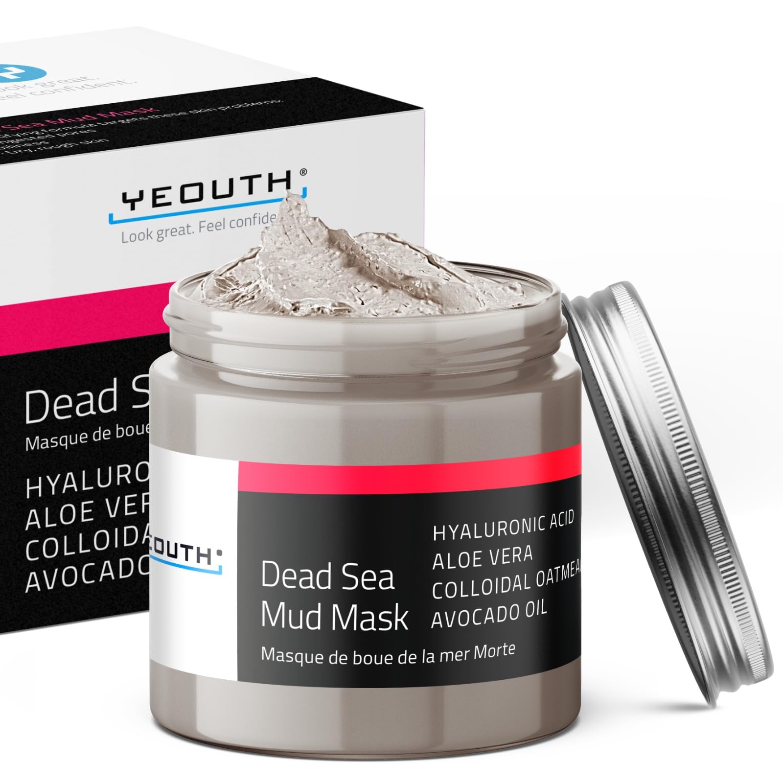 Mascarilla De Barro Yeouth Dead Sea Con Ácido Hialurónico Y Aceite De Aguacate 240 Ml