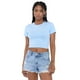 thumbnail image 1 of Polera Mujer Manga Corta Crop Cotton Spx Celeste Corona, 1 of 5