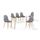 thumbnail image 1 of Comedor mesa de vidrio 120x80 + 6 Sillas Spoon terciopelo gris, 1 of 8