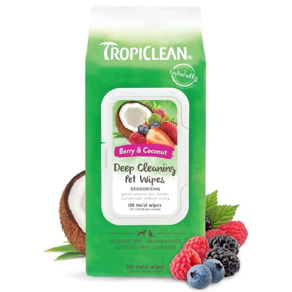 TropiClean Deep Cleaning Wipes 100Un