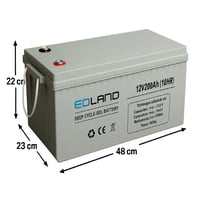 Eoland - Bateria Solar 12V 200 Ah Ciclo Profundo Baterias Gel Energia